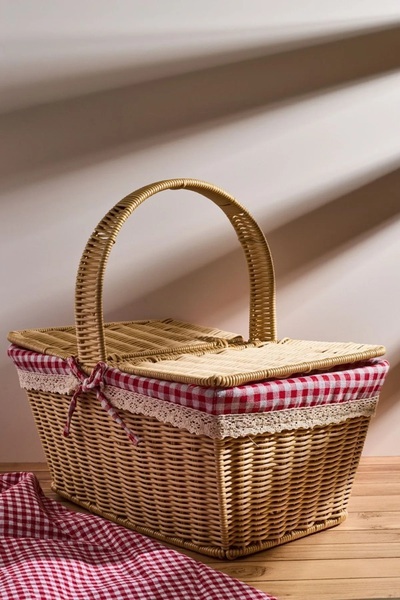 Genel Markalar Picnic Hasır Dikdörtgen Piknik Sepeti