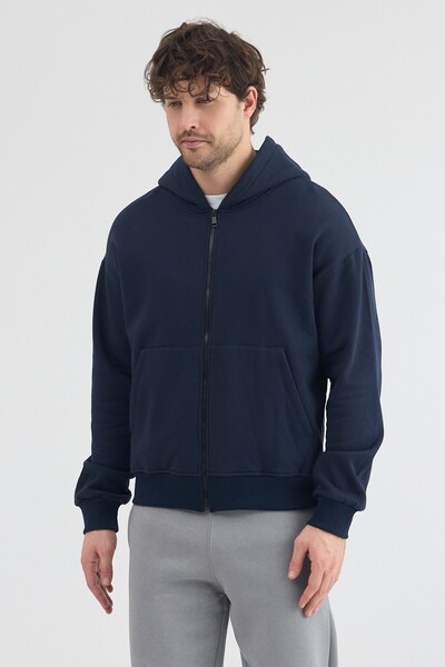 Fancy & Fun Fermuarlı Kapüşonlu Unisex Oversize Pamuklu Yumuşak Dokulu 3 İpli...