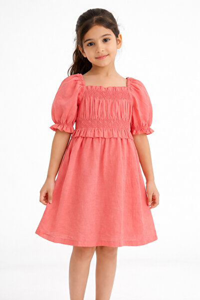 Gingersnaps فستان بناتي منسوج بأكمام نصفية