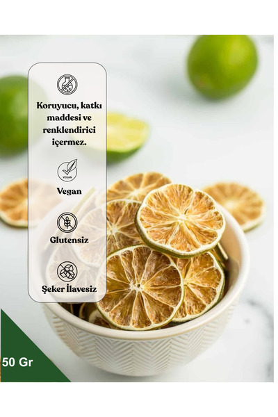 calimyrna Doğal Lime Kurusu – Kurutulmuş Limon Dilimleri | Katkısız, Aromatik...