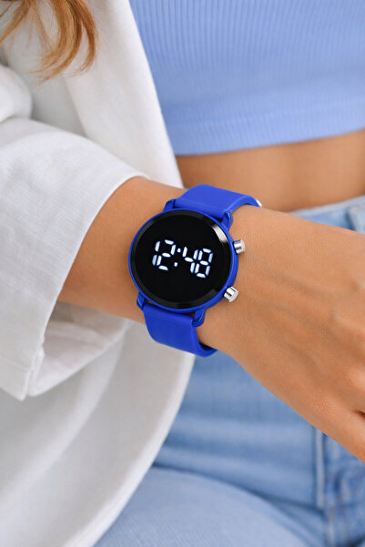 sonsuzsaat Mavi LED Dijital Kol Saati Silikon Kordonlu Unisex Modern Spor Kad...