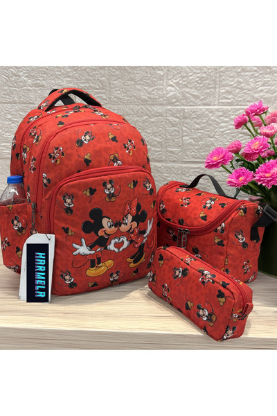 Bevitton First School Bag Character Patterned 3 Piece Set Girl's Primary Scho...