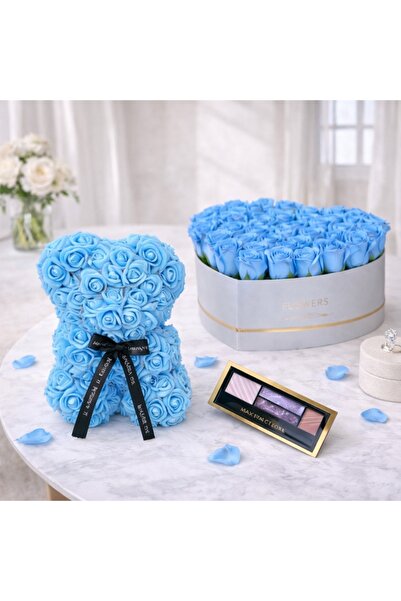 velve Set Cadou, Aranjament floral cutie inima alba cu trandafiri de sapun, U...