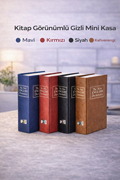 HGROUP Kitap Görünümlü Anahtarlı Çelik Mini Kasa | Gizli Saklama Kutusu | Kil...