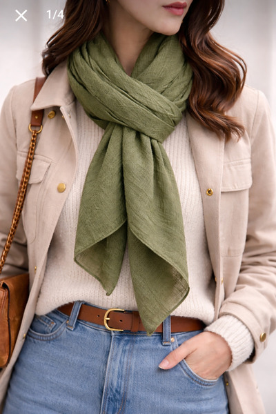 KRAFTELLA Kırınkıl Shawl with Matte Texture – Natural Textured Kırınkıl Scarf...