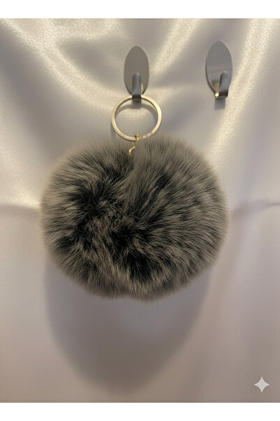 BURUCRAFT PonPon Peluş Anahtarlık (1 ADET) Tavşan Tüylü Anahtarlık Çanta Akse...