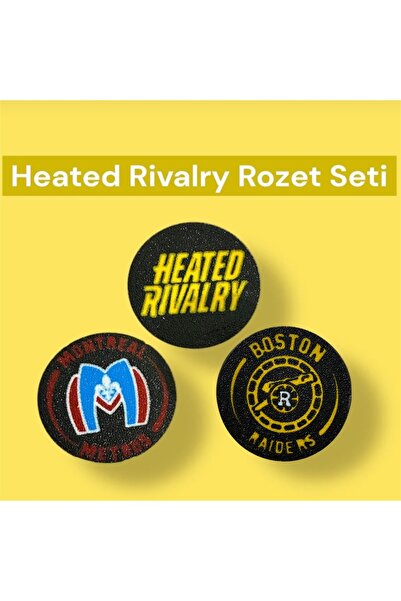 Bilgin Üretim Heated Rivalry Üçlü Rozet Seti | Çanta Aksesuarı | Boston Raide...