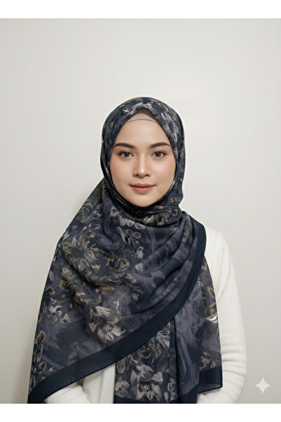 REMOMODA شال بنمط زهرة منقوشة من القطن الفرنسي، شال ناعم مرن عالي الجودة