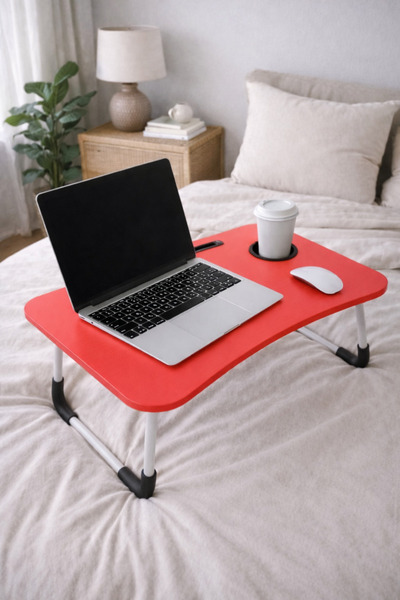 hodbehod Portable Atlantic Red Color Laptop Stand Foldable Study Table Breakf...