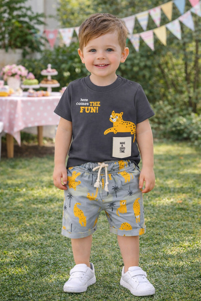 GMG Baby Funtiger Shorts T-Shirt 2 Piece Set