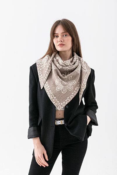 Wega Moda Patterned Triangle Double-Sided Shoulder Shawl – Women's Knitwear S...
