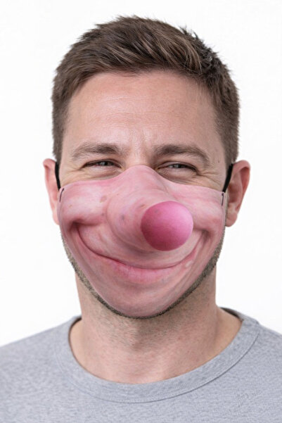 Genel Markalar Şaka Komik Korku Maskesi Yarım Yüz Lateks Gerçekçi Maske