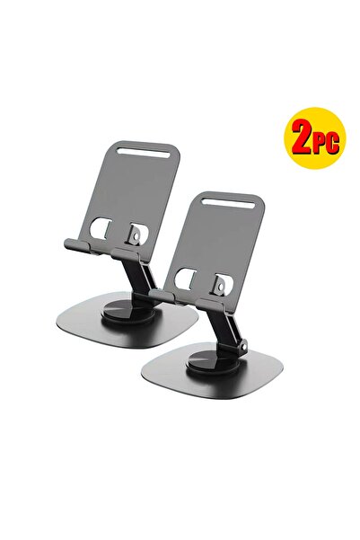 BUYMART طقم من قطعتين - حامل هاتف وجهاز لوحي قابل للتعديل يدور 360 درجة