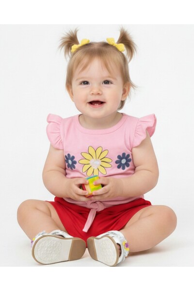 VOY KİDS Baby girl summer flower printed short skirt 6-9-12-18-24 months baby...