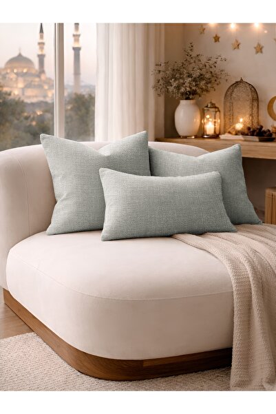 Perle Light Gray Linen Textured Decorative Throw Pillow Cover |   Modern Livi...
