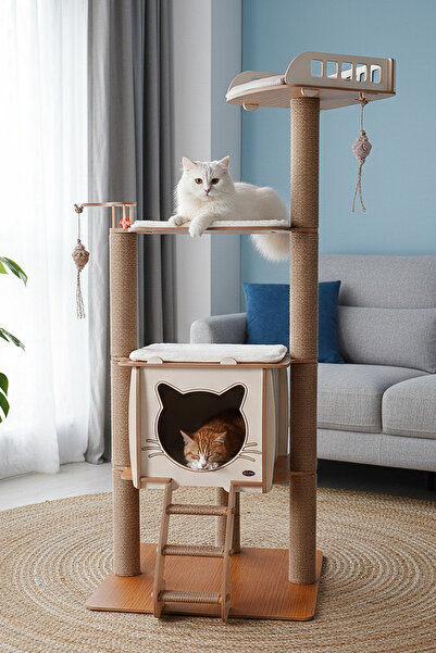 Patihomes بيت لعب القطط متعدد الطوابق مقاس XL |   منصة الألعاب