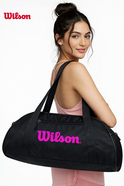 Wilson حقيبة سفر رياضية مرخصة للنساء باللون الأسود للاستخدام على الكتف واليد،...