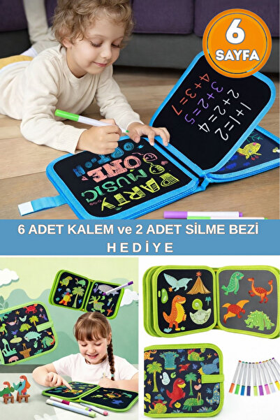 WAPPA Silinebilir Doodle Çizim Defteri / 6 Adet Kalem ve 2 Adet Silme Bezi HE...
