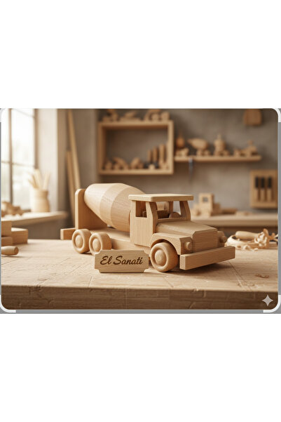 Woodceet AHŞAP KAMYON MİKSER ÇİFT DİNGİL