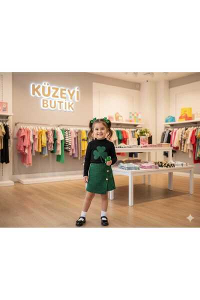 Kuzeyi Butik Set pentru fete cu fustă și pantaloni scurți, cu aspect de top ș...