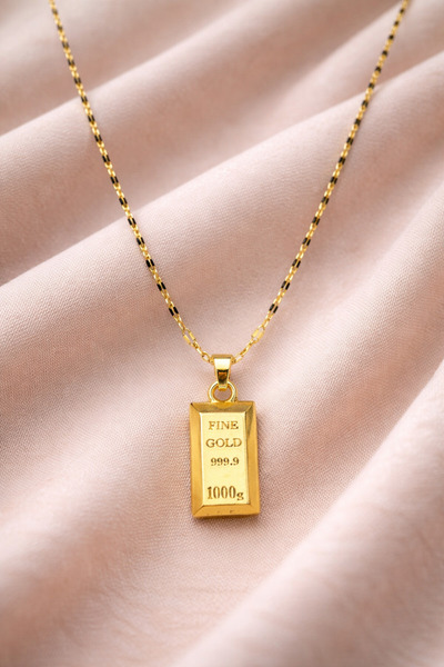 Çelik Külçe Kolye -316L Çelik-Kararmaz-Alerji Yapmaz