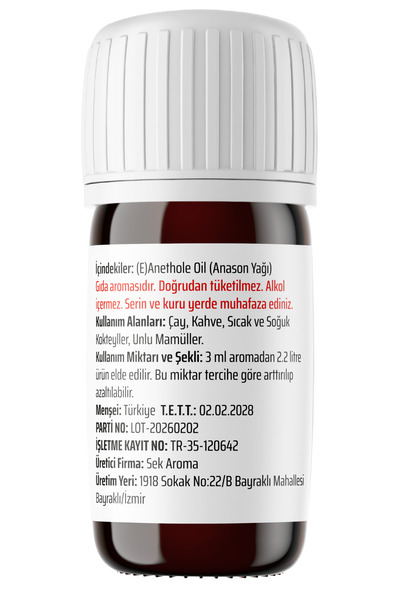Sek Aroma Kristalize Özel Saf Anason Yağı 5x15 ML