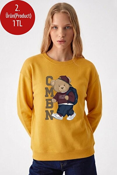 COMBİNE MİCHAİL Hanorac de damă CMBN cu imprimeu ursuleț de pluș, culoarea mu...