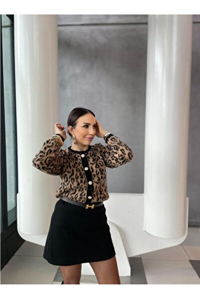 Triko Λεοπάρ πλεκτή ζακέτα