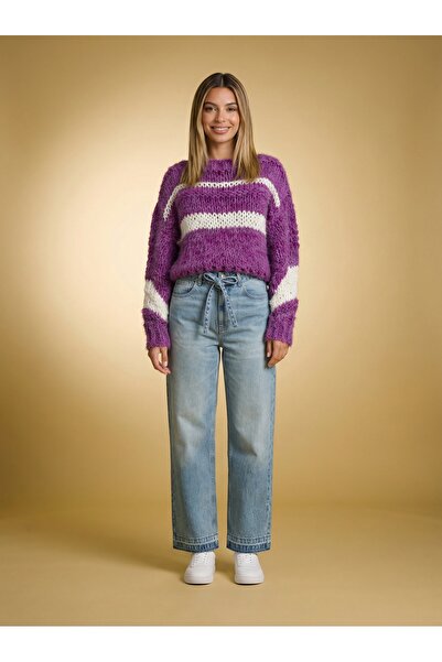 Tanem Çarşı Crop Hand Knitted Casual Oversized Women's Short Sweater – Wool