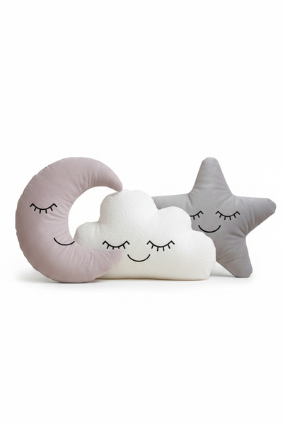 Miomundo Bebek Ve Çocuk Odası Ay-yıldız-bulut Uyku Arkadaşları Süs Yastıkları...