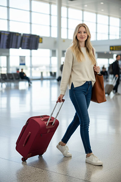 VİVA SHOES ALBATROS KABİN BOY LÜKS KUMAŞ KÖRÜK'LÜ VALİZ BAVUL