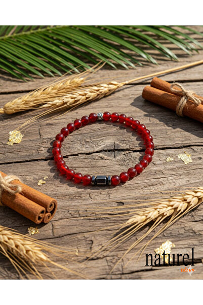 Naturel Tılsım سوار للجنسين من الحجر الطبيعي مقاس 6 مم من العقيق