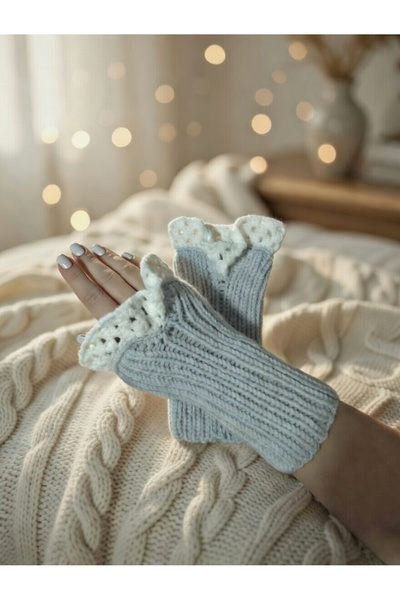 Lesy El yapımı örgülü kolluk , yarım eldiven, parmaksız eldiven