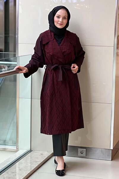 Ghisa Kruvaze Yaka Baklava Desen Kuşaklı Kap