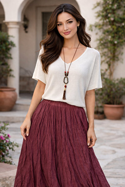 AGORATEKSTİL Combinație de fustă căptușită din bumbac și bluză mercerizată cu...