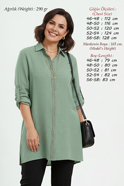 Laden Rochie de seară din bumbac și in pentru femei de mărime mare Cămașă de ...