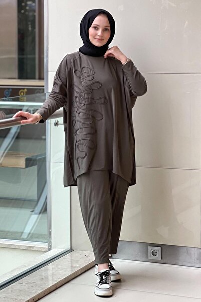 Nurcan Çetin طقم بنطلون تونيك بنقشة عشوائية