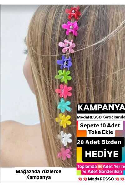 modares Kırılmaz Mini Renkli Çiçek Mandal Saç Tokası 5 Adet