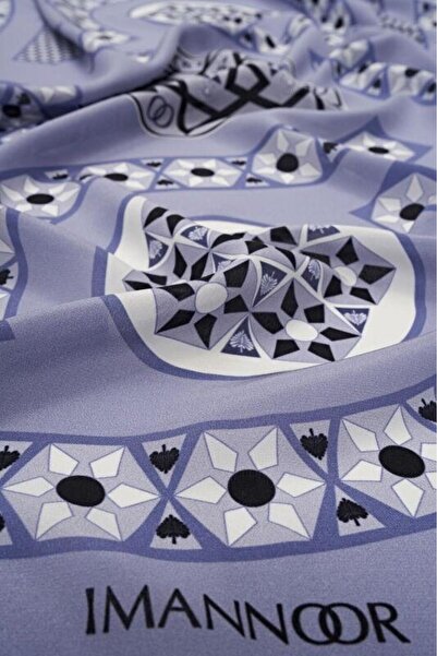 Imannoor 4010 Șal din mătase creponată Labirent 80x210