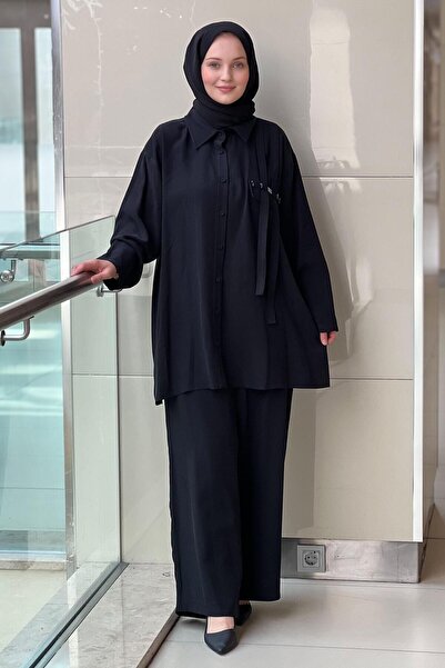 Ceremony طقم قميص مطرز بالخرز مع بنطلون