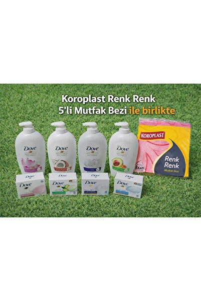 Dove Sıvı Sabun 4'lü Set X 450 ml./DOVE Katı Sabun 4'lü SetX90 Gr.