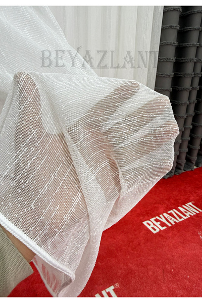 BEYAZLANT ŞANTUKLU BAMBU GRAMAJLI MODERN ZARİF 1/3 Sık Pileli Tül Perde Ütü İ...