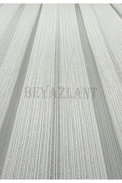 BEYAZLANT Gümüş Fantazi Simli Pırlanta Modern Çizgiİi 1/3 Sık Pileli Ütüistem...