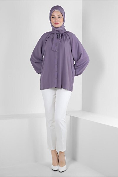 Alvina Δεμένος λεπτομερής γιακάς - Μπλούζα 43869