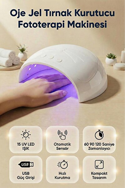 kevin coco Sun3-15 Ultraviyole Işıklı Oje Kurutucu Makine Kedi Baskılı Beyaz