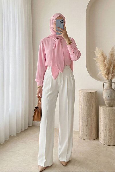 HİJABAYA Πουκάμισο από ποπλίνα μεγάλου μεγέθους με δεμένο γιακά και κουμπιά