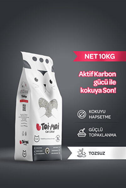 Toi Moi Koku Hapseden, Topaklanan,tozsuz Aktif Karbonlu Bentonit Kedi Kumu 10kg