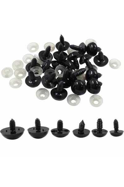 orhanucuzluk Saf Siyah 50 Çift 16 mm Kilitli Göz