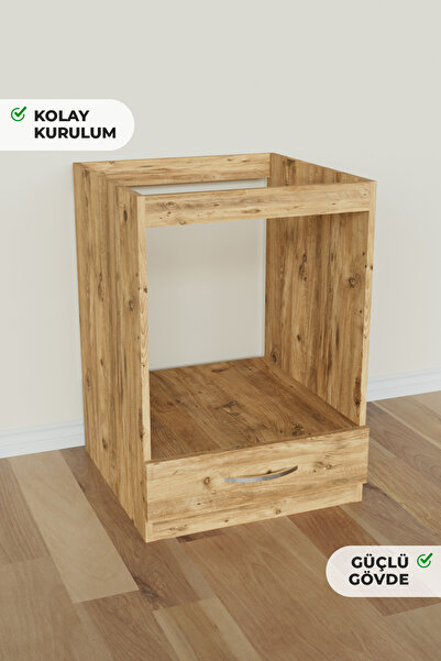 Hediyeler Kapında Ankastre Dolabı Mutfak Ankastre Modül Ocak Dolabı Ahşap-Beyaz