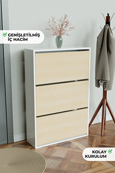 Hediyeler Kapında 3 Bölmeli Liovian Düşer Kapak Ayakkabılık